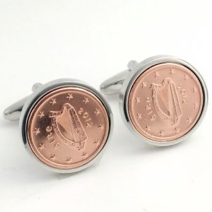 2012 Irish One Cent Coin Cufflinks – Celtic Harp