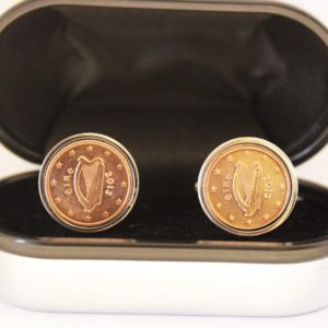 2013 Irish One Cent Coin Cufflinks – Celtic Harp and Date