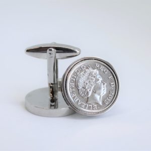 2012 English Five Pence Coin Cufflinks – Queen Elizabeth II