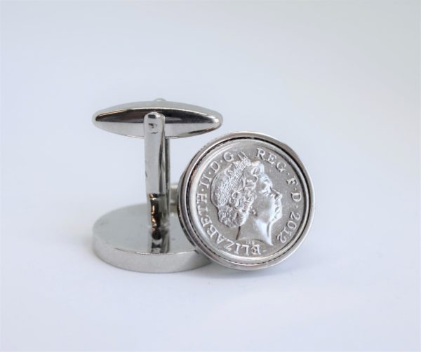 2012 English Five Pence Coin Cufflinks – Queen Elizabeth II