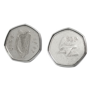 1983 Irish 50p Coin Cufflinks – Woodcock and Irish Harp